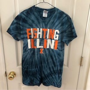 Fighting Illini Size Small Blue Tie Dye T-shirt Womens Size Small Illinois